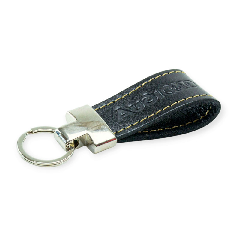 Брелок автомобіль Ауді шкіряний тиснений чорний, прострочений, метал. затискач Мукачево - фото 1