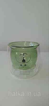 Піала без ручки чашка подвійне скло Olens "Зелений Умка" 250 мл зелена Київ