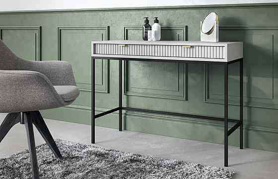 Стіл туалетний Perfect Home Нова / Nova з 2 шухлядами та чорними ніжками T104 Сірий (PFH-091268) Дніпро