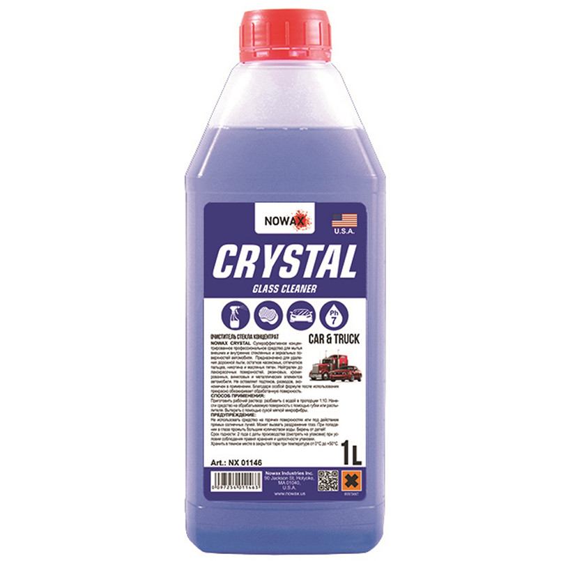 Очиститель стекла Nowax Crystal Glass Cleaner концентрат 1л Львов - изображение 1