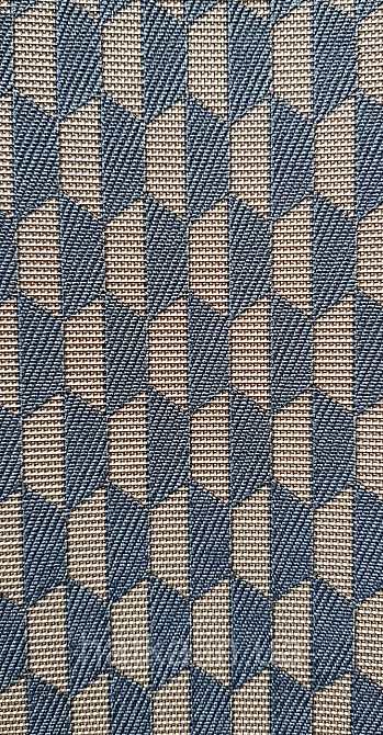 Шпалери вінілові на флізеліні AdaWall Omega1.06х10 геометрія 3д фігури роми смуги сині золотисті 23208-6 Київ - фото 3