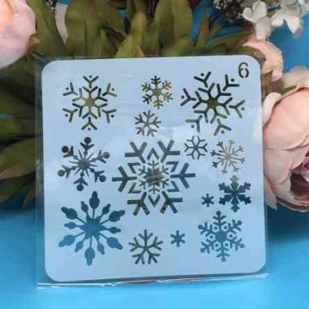 Новогодний трафарет Снежинки 13 на 13 см серый Киев