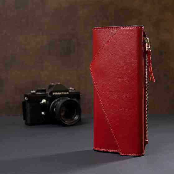 Женский вместительный кошелек GRANDE PELLE 11368 Красный Киев