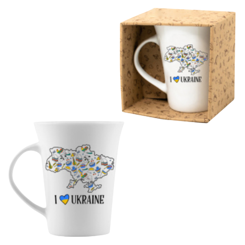 Чашка I love Ukraine 360мл тюльпан (подарункова уп) 1643 Кварта Житомир - изображение 1