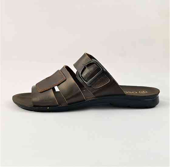 Чоловічі Шльопанці Тапочки Сланці Коричневі Шкіряні (розміри: 41,42,43,44,45) Дніпро