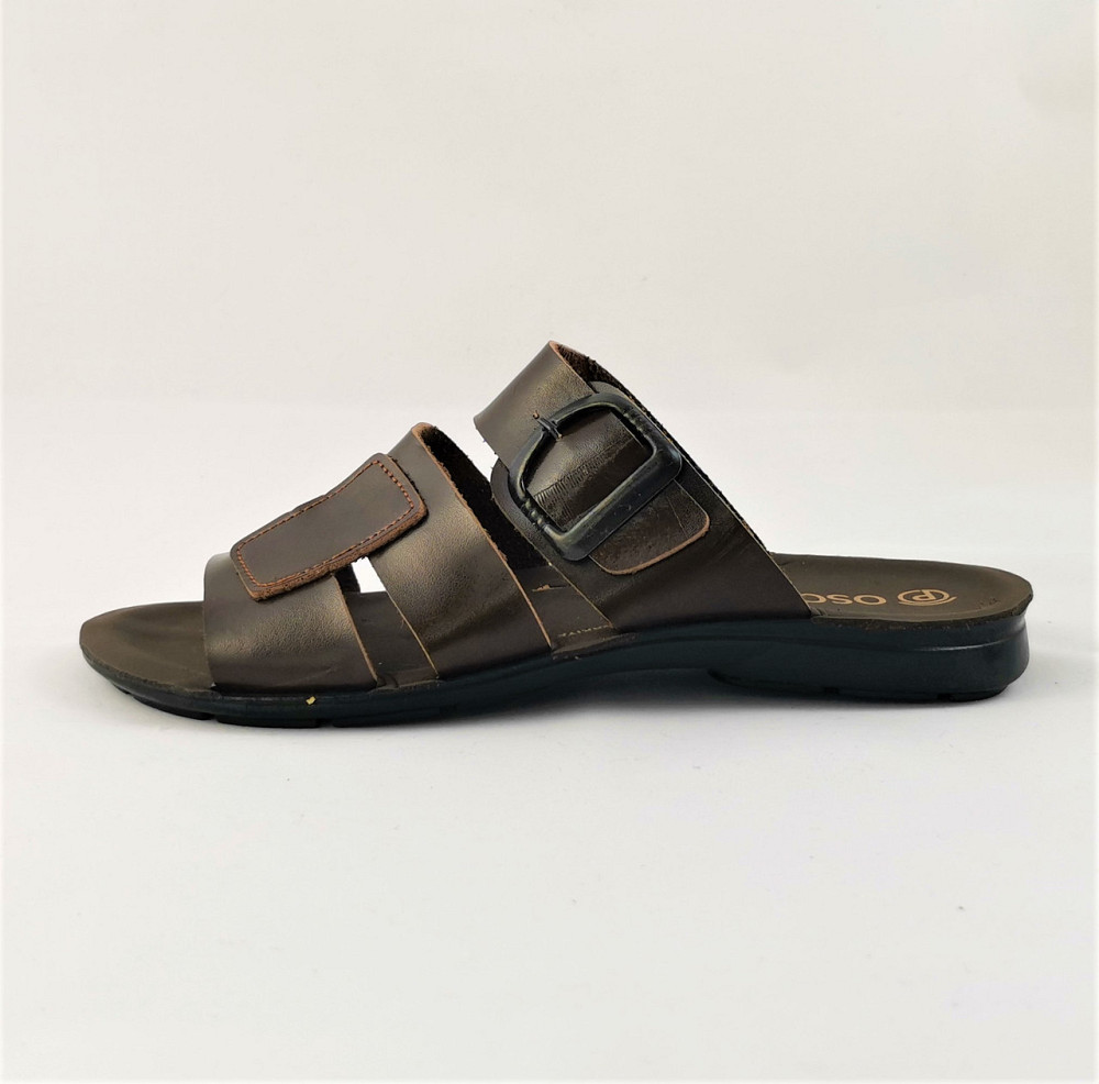 Чоловічі Шльопанці Тапочки Сланці Коричневі Шкіряні (розміри: 41,42,43,44,45) Дніпро - фото 4