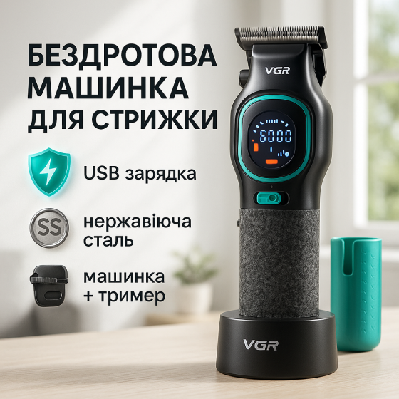 Професійна електрична машинка для стрижки, Електрична машинка з насадкою для бороди NY-89 Львів