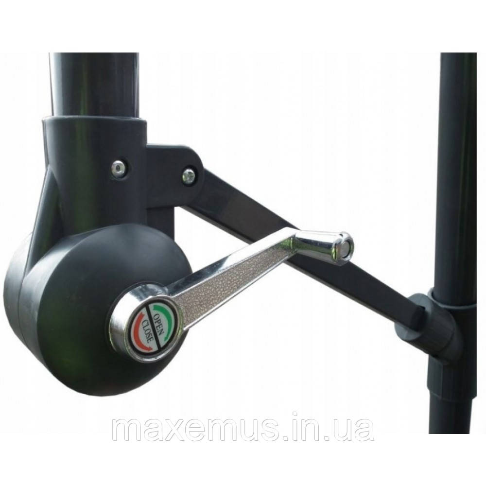 Садовая зонт B7 2 1 8 на 3 м черная с наклоном 6 спиц и вентиляционным отверстием + чехол Мостиська - фото 20