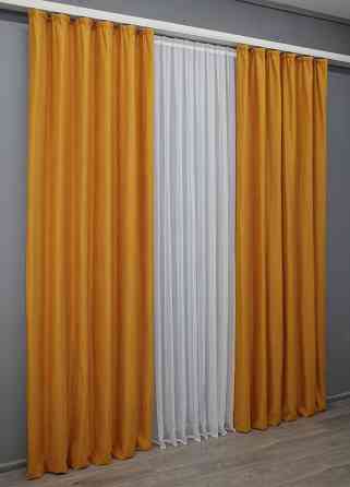 Шторная ткань нубук однотонный, Турция, цвет янтарный 1511ш Киев