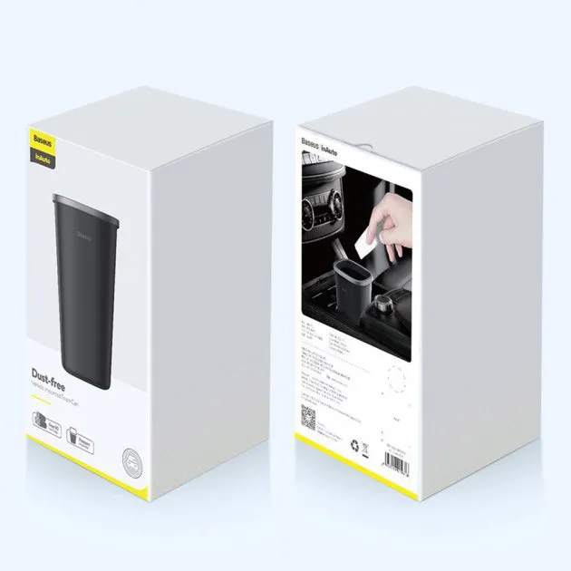 Автомобільний сміттєвий контейнер Baseus Dust-free Vehicle-mounted Trash Can（TrashBag 3 roll/90）Black Ковель - фото 2