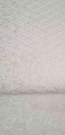 Шпалери вінілові на флізеліні Marburg Aura метрові смуги сіточкою структурні білі сріблясті Київ
