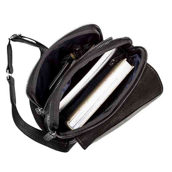 Сумка мужская кожаная Черная (SHVIGEL) Киев