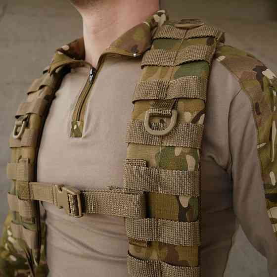Тактичний рпс розвантажувальний пояс ремінь з лямками чоловічий рпс пояс розгрузка ремінно плечова система мультикикам     WAR Львів
