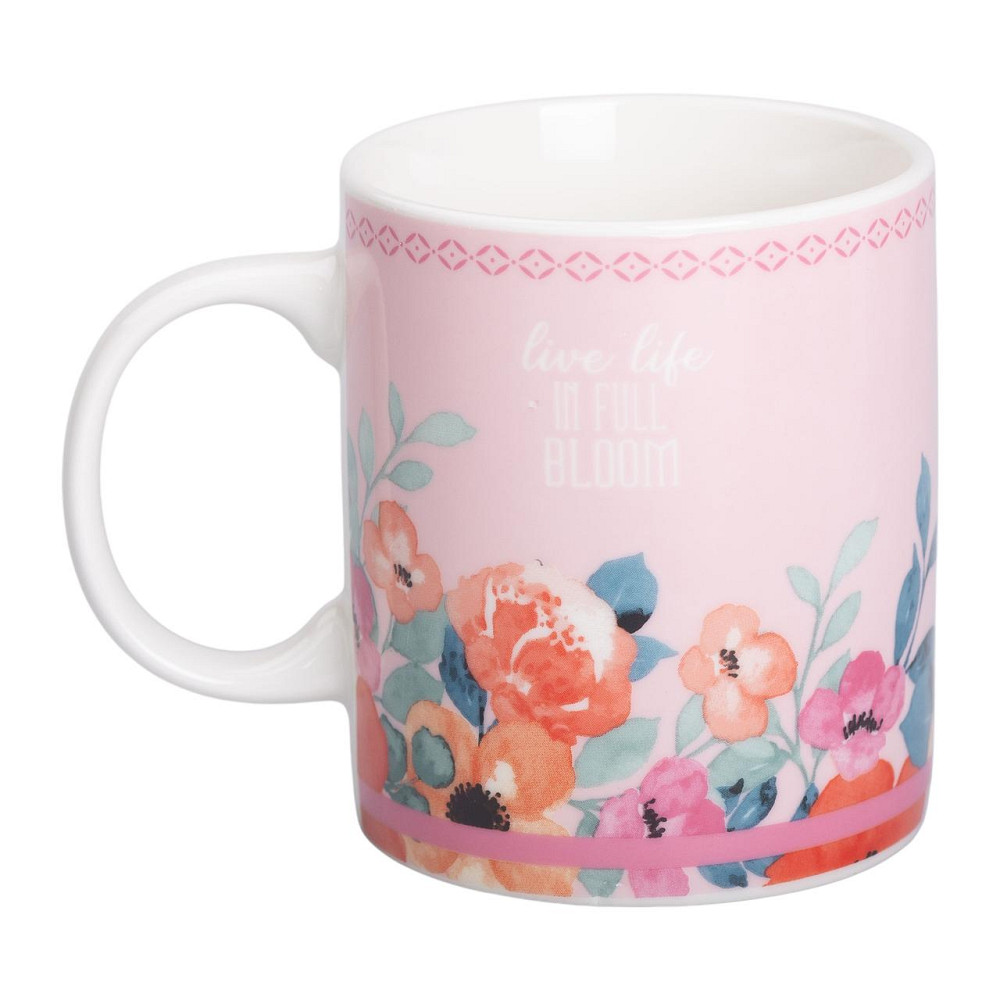 Чашка порцелянова з квітковим принтом 400 (мл) для чаю та кави Рожева RX-N240139P Коломыя - изображение 1