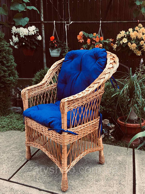 Крісло із лози з подушкою Київ - фото 3