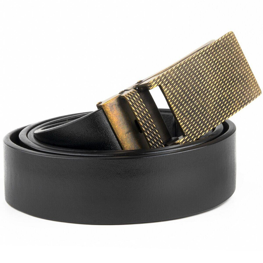Ремінь чоловічий з латунною пряжкою Vintage 20331 Чорний Київ - фото 2