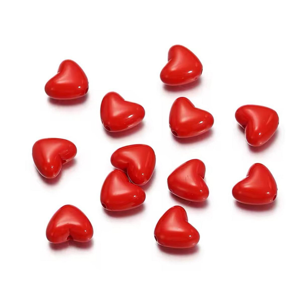 Акриловые бусины в форме сердца 20 шт., 9*10.5 мм, для самостоятельного изготовления. Киев - изображение 1