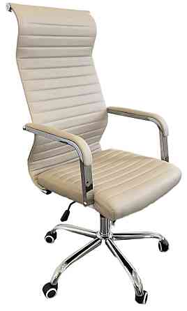 Офисное кресло руководителя Tehforward Selena Tilt хром Светло-кремовый Киев