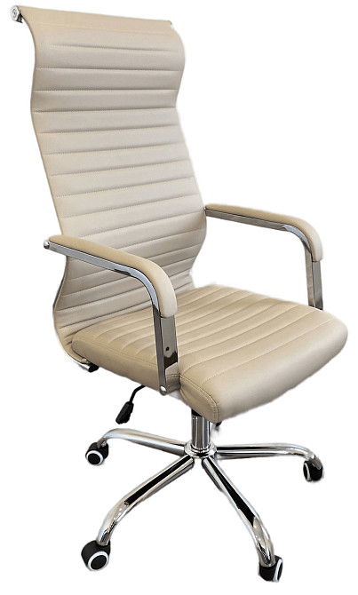Офисное кресло руководителя Tehforward Selena Tilt хром Светло-кремовый Киев - изображение 1