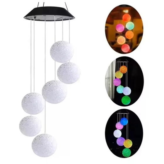 Садовая подвесная лампа MULTI 6 LED шаров солнечная гирлянда 7 цветов Одесса