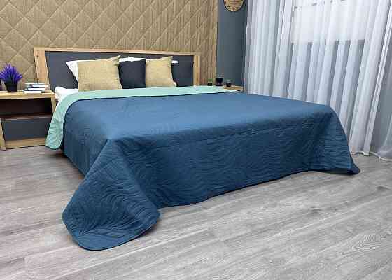Покривало двостороннє Decorator Microfiber листя 140х215 см синій з блакитним (85-112) Київ