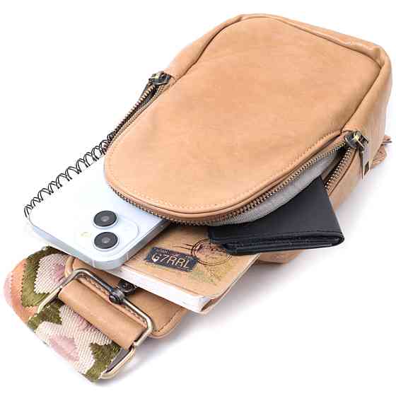 Сумка через плечо для женщин из экокожи Vintage 22790 Светло-коричневый Киев