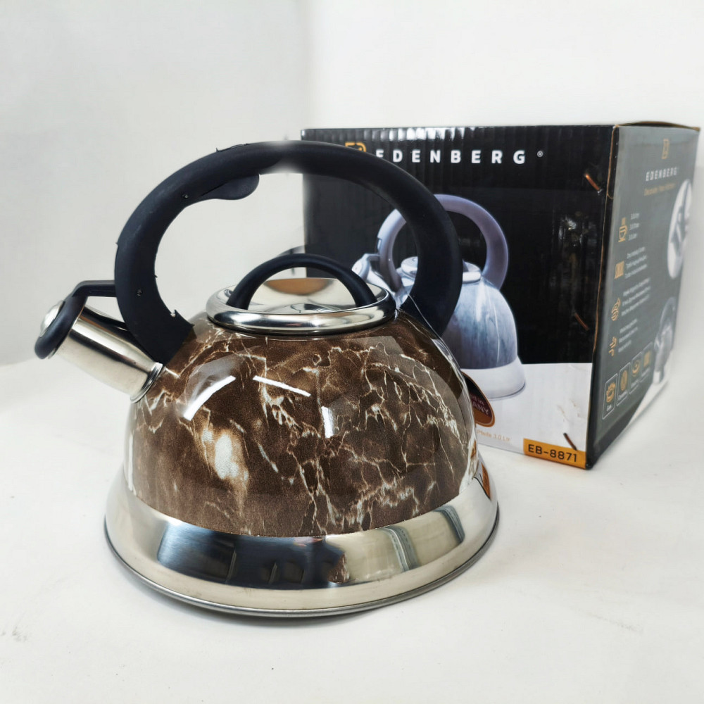 Чайник со свистком с одинарным дном Edenberg EB-8871 3л, Чайник для чайной церемонии со свистком OU-50 Львов - изображение 2