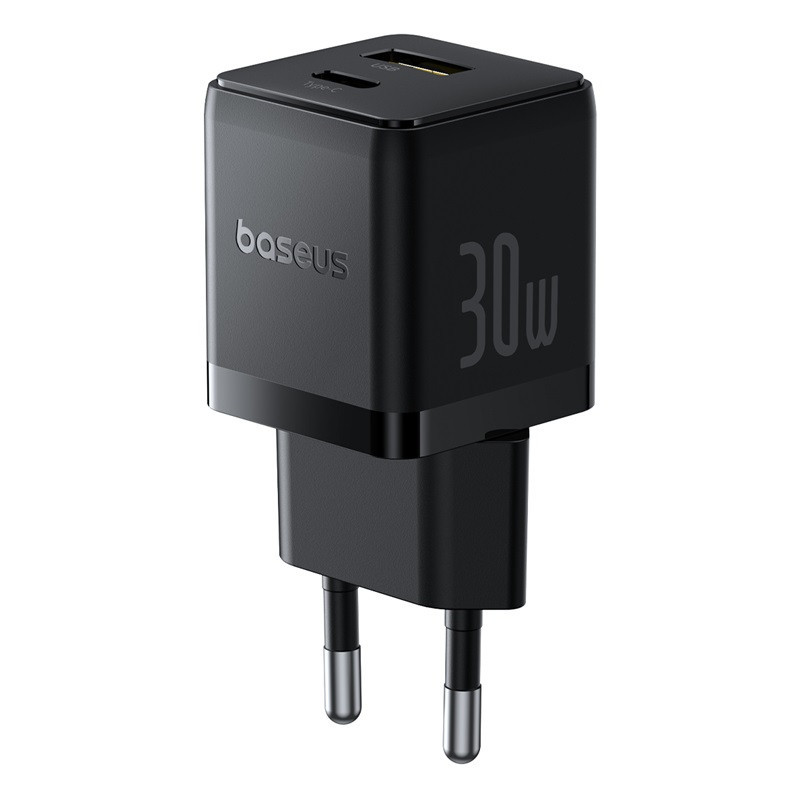 Мережевий зарядний пристрій Baseus Palm Fast Charger C+U 30W EU Cluster Black (with Baseus Mini White Cable Одеса - фото 3