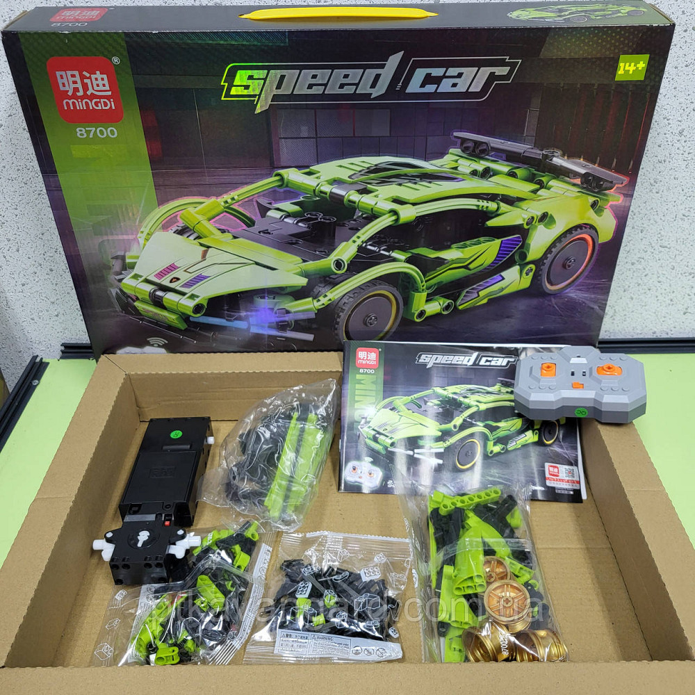 Конструктор машинка на радиоуправлении Ламборгини Сиан 304 детали Technic с пультом 8700 зеленый Хмельницкий - изображение 3