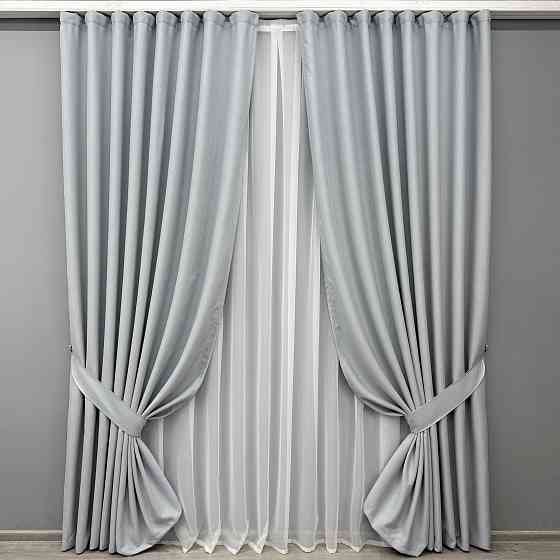 Комплект штор VR-Textil Блэкаут двусторонний Scandi № 1899ш Серо-голубой 100х270 см 2 шт (31-116) Киев