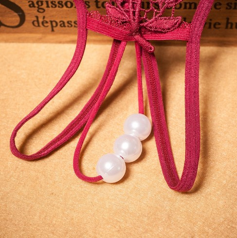 Трусики з бусинками та з квіточками універсальний бордовий Київ - фото 3