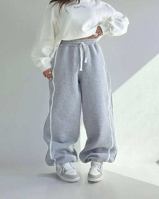 Стильні жіночі штани тринитка на флісі. Меланж Одеса - фото 1