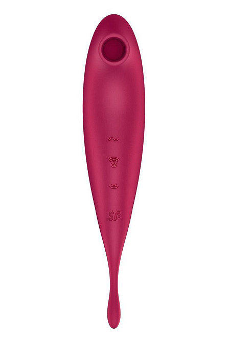 Смарт-вибратор для клитора с вакуумной стимуляцией Satisfyer Twirling Pro+ dark red Sex Aura Киев - изображение 3