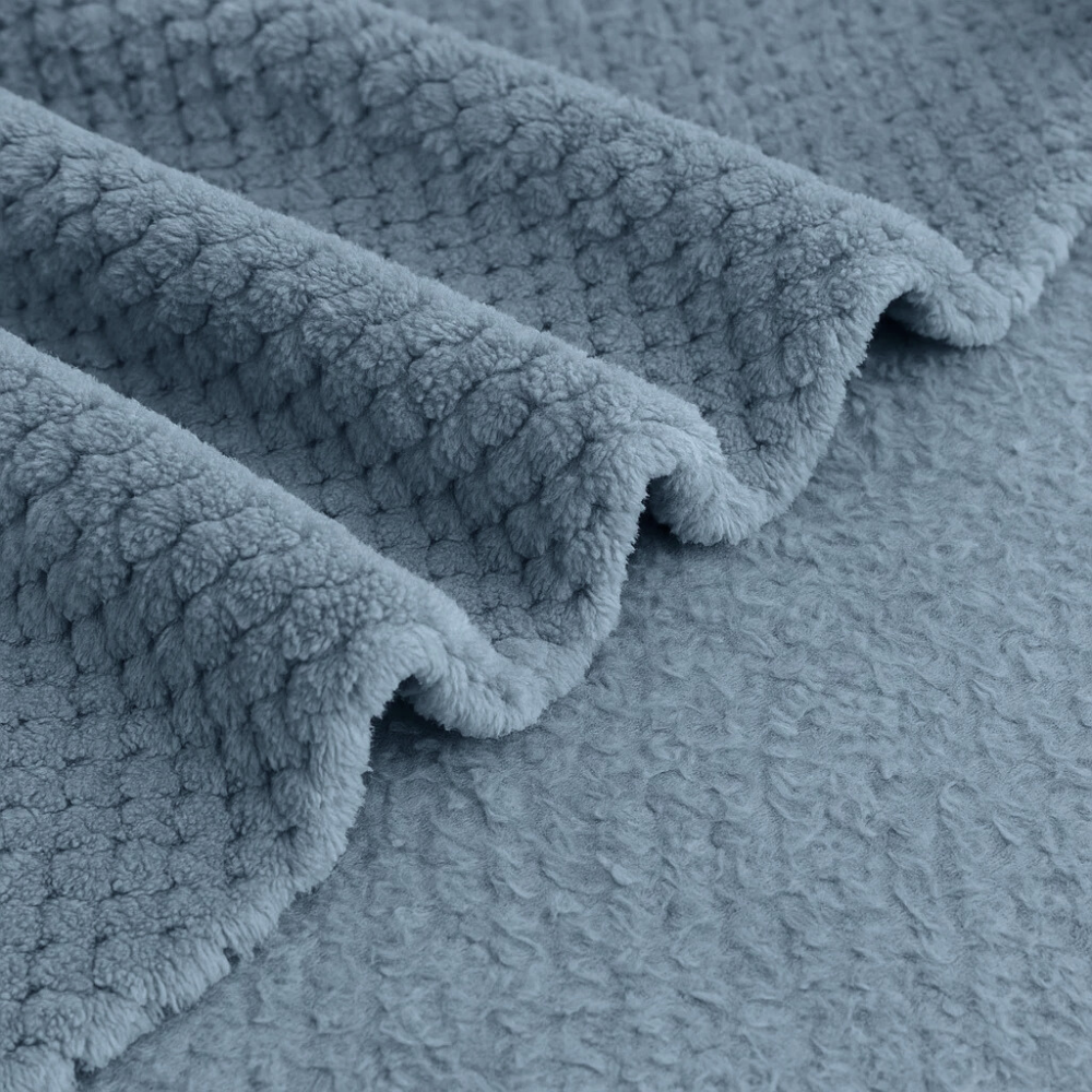 Плед-покрывало теплое фланелевое бархатное одеяло утепленное для дивана или кровати 200х230 см,синий Каменец-Подольский - изображение 2