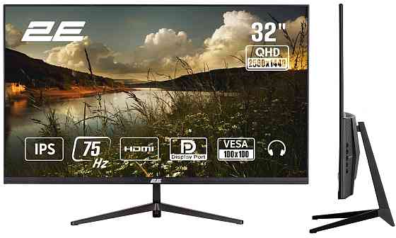Монітор 2E 31.5" D3224B 2xHDMI, DP, IPS, 2560x1440, 75Hz, 5ms, FreeSync Київ