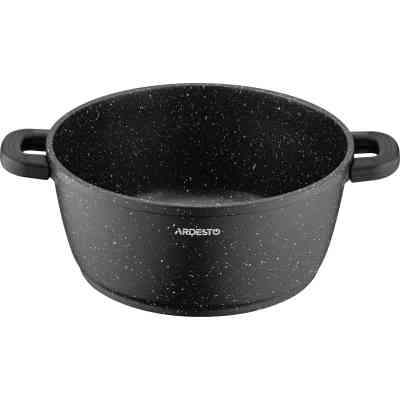 Кастрюля Ardesto Gemini Anzio скляна кришка 24 см 4,4 л чорна (AR2424GE) Винница