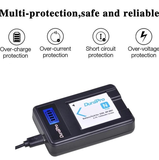 Комплект акумуляторів DuraPro NP-BN1 для Sony Cyber-shot + LCD USB зарядний пристрій Луцк - изображение 6
