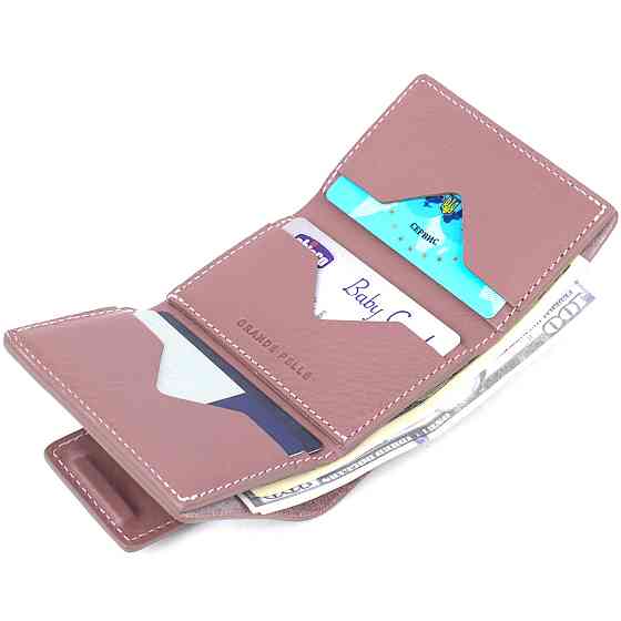 Отменное женское портмоне Grande Pelle 11575 Розовый Киев