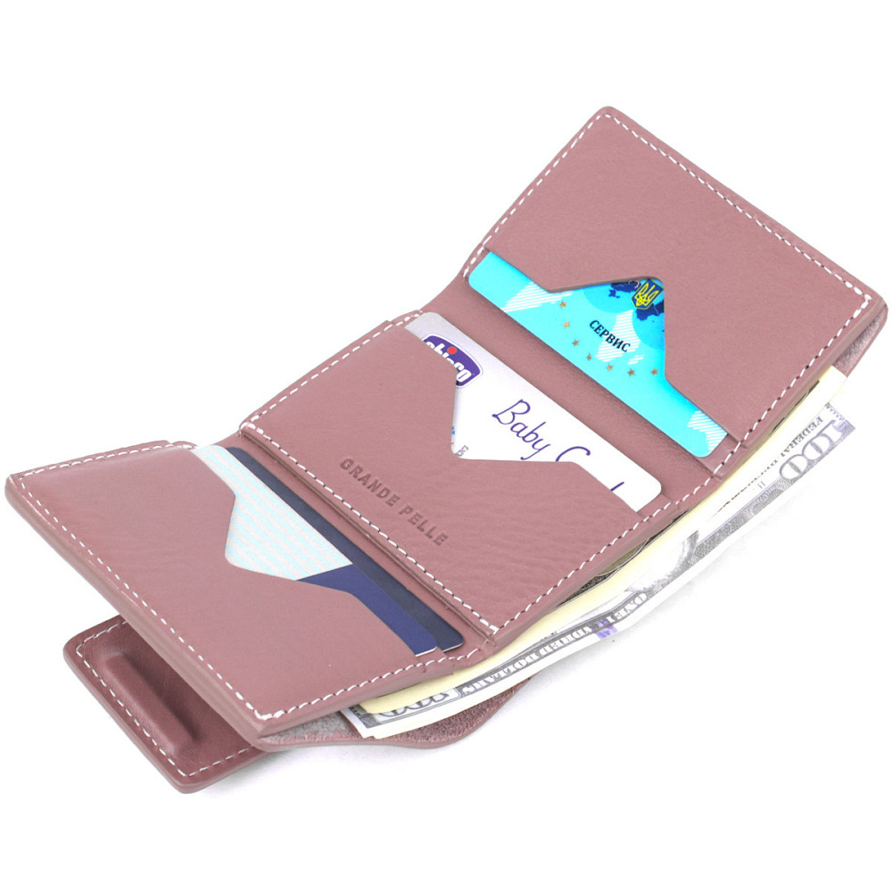 Отменное женское портмоне Grande Pelle 11575 Розовый Киев - изображение 4