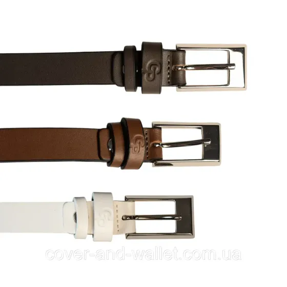 Жіночий вузький ремінь чорного кольору ручної роботи з італійської шкіри Grande Pelle 20 мм Grande Pelle Київ