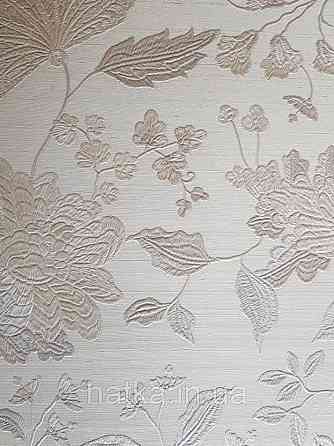 Шпалери вінілові на паперовій основі Sirpi Italian Silk 7 квіти листя гілки сріблясті c пісочним структурні Київ