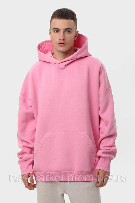 Худі оверсайз чоловіче утеплене RAY OVERSIZE рожеве (U0404M-Pink) L/XL Київ - фото 2