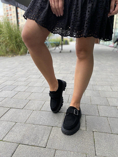 Meideli Лофери жіночі MEIDELI -5 чорні (весна-осінь, замша натуральна) (5993) Коломия - фото 3