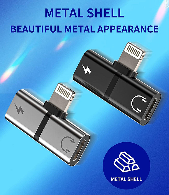 Перехідник розгалужувач для iPhone Lightning 2‑в‑1 Луцьк - фото 2