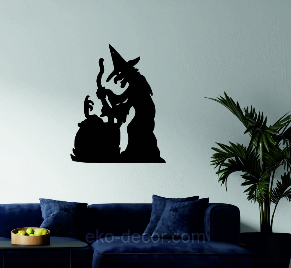 Декоративное настенное 3D Панно «Ведьма», Декор на стену с объемом 70*55 см, Черный Киев - изображение 2