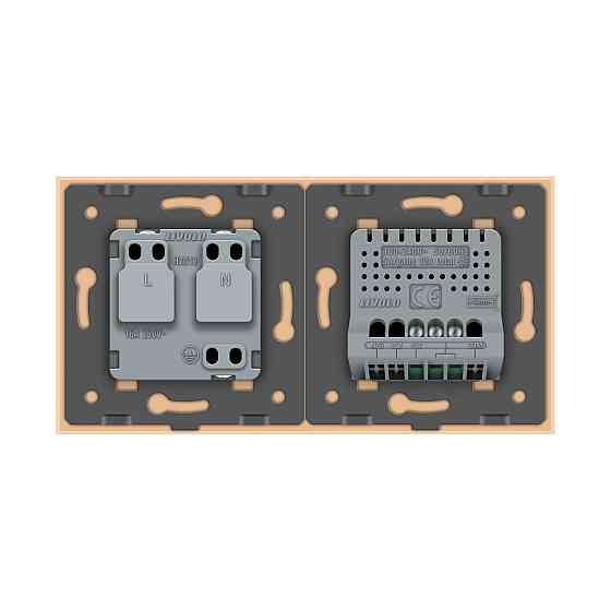 LIVOLO Розумний сенсорний EC вимикач 1 сенсор 1 розетка LIVOLO золото матове скло Коломия