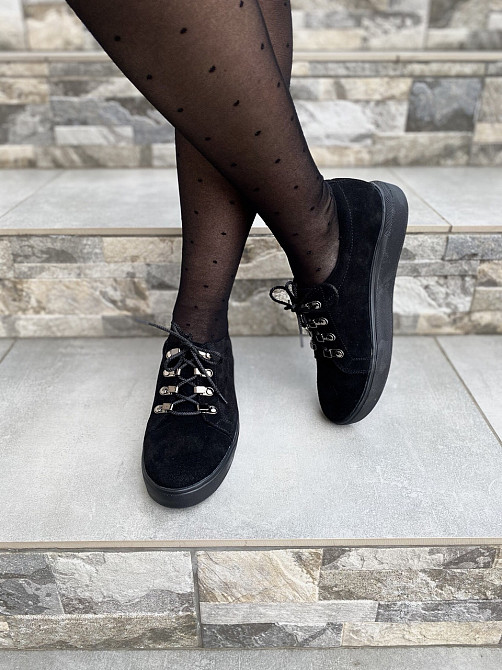 Injers Сліпони жіночі INJERS 195 чорні (весна-осінь, замша натуральна) (1305) 37р.38р. Коломия - фото 5