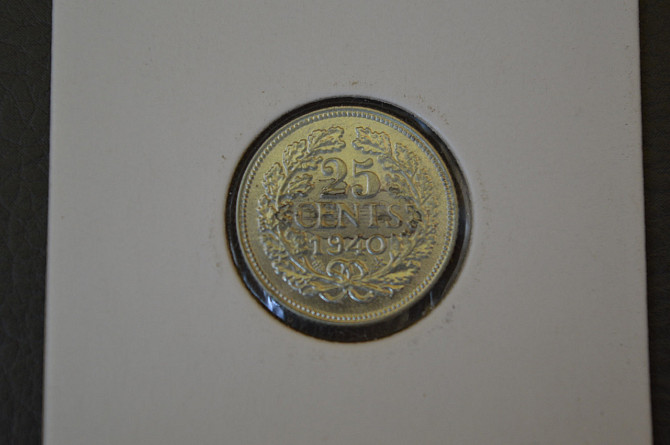 Нидерланды 25 центов 1940 год ( серебро ) холдер. Состояние Полтава - изображение 1