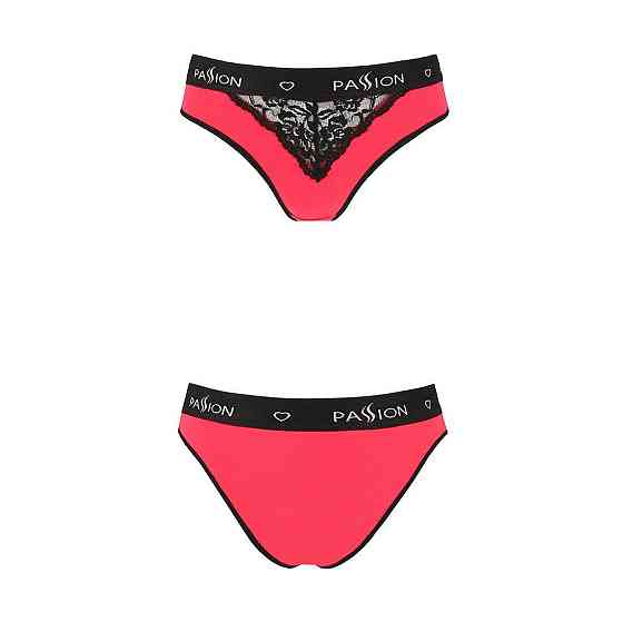 Трусики з широкою гумкою і мереживом Passion PS001 PANTIES M, red-black Sex Aura Київ
