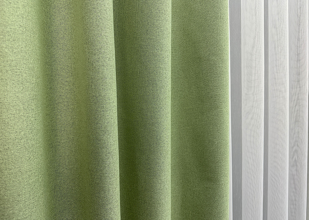 Комплект штор VR-Textil 100% блэкаут ASHEN NIGHT 150х270 2шт и Тюль 600х270 1841ш-1153т оливковый с белым 71-081/5 Киев - изображение 8